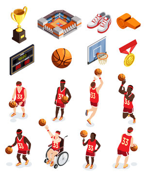 Basketball Elements Icon Set