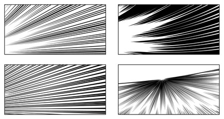 コミック背景 スピード線の詰め合わせA