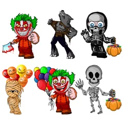 Rolgordijnen Set of cartoon characters for halloween © Максим Ковальчук