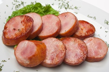 chopped sausages