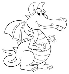 lachender Cartoon Drache 