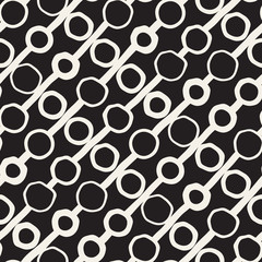 Vector Seamless Childlike Pattern. Monochrome Hand Drawn Geometric Shapes Texture