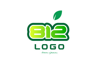 Number 812 numeral digit logo icon design