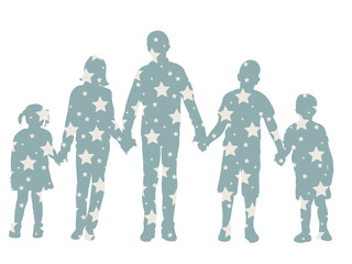 silhouette of children