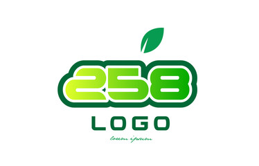 Number 258 numeral digit logo icon design