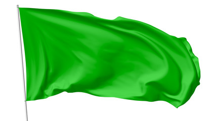 Green flag on flagpole