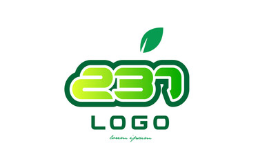 Number 237 numeral digit logo icon design