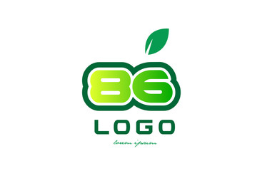 Number 86 numeral digit logo icon design