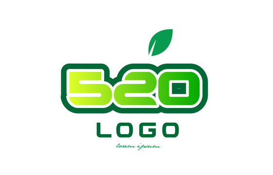 Number 520 numeral digit logo icon design