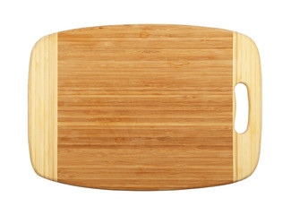 Rectangular bamboo wood cutting board isolated