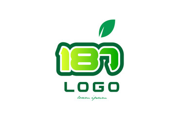 Number 187 numeral digit logo icon design