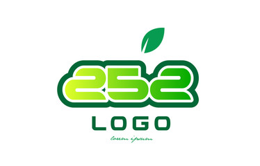 Number 252 numeral digit logo icon design