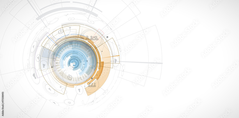 Poster digital technology world. business virtual concept. vector background