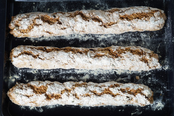 Freshly baked homemade bread