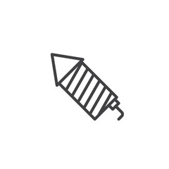 Fireworks rocket line icon, outline vector sign, linear style pictogram isolated on white. Symbol, logo illustration. Editable stroke