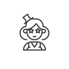 Circus actor assistant line icon, outline vector sign, linear style pictogram isolated on white. Symbol, logo illustration. Editable stroke
