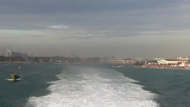 landscape of dar es salaam from the shuttle boat to zanzibar