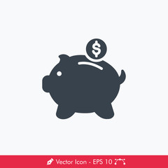 Piggy Bank Icon / Vector