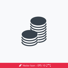 Stack of Coins Icon / Vector