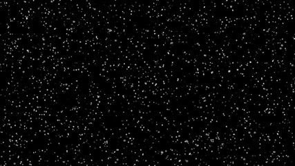 Animation of a falling snow on a black background.