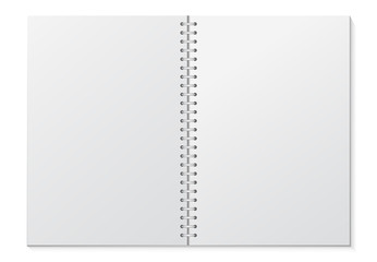 Opened Blank Binder Notebook Vector Illustration