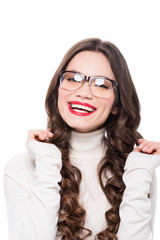 Smiling woman in glasses