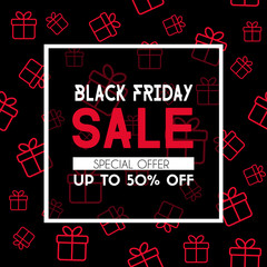 Black friday sale banner. Promotional template