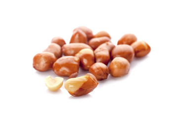 Roasted peanuts snack isolated on a white background