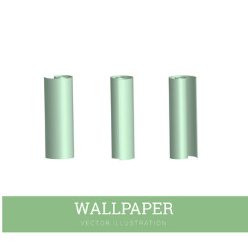 Realistic vector illustration of a paper roll for walls