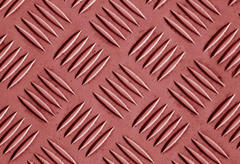 Red color metal floor pattern