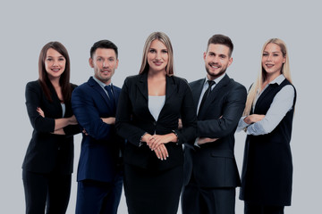 Successfull busines team isolated on white background