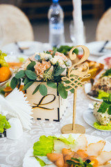 wedding table decorated with flowers