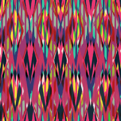 Ikat Seamless Pattern Design for Fabric