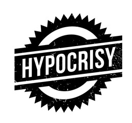 Hypocrisy rubber stamp. Grunge design with dust scratches. Effects can be easily removed for a clean, crisp look. Color is easily changed.