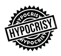 Hypocrisy rubber stamp. Grunge design with dust scratches. Effects can be easily removed for a clean, crisp look. Color is easily changed.