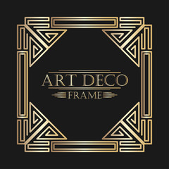 Art deco ornamental vintage frame. Template for design. Vector illustration eps10