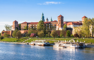 Fototapeta premium Wawel Castle on sunny day in Cracow, Poland