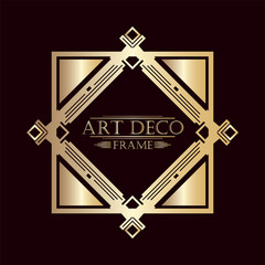 Art deco ornamental vintage frame. Template for design. Vector illustration eps10