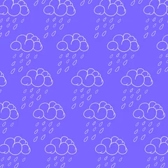 Gardinen spring rain cloud line art pattern © Videogun