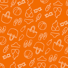 summer elements hand drawing pattern