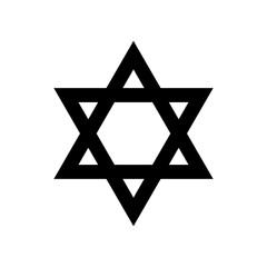 Star of David religious symbol of Judaism. Vector illustration