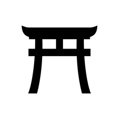 Japanese religion Shinto symbol. Religious sign. Vector illustration