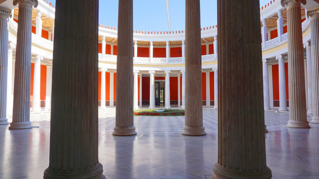 April 2017: Photo of iconic public hall of Zappeion , Athens historic center, Attica, Greece