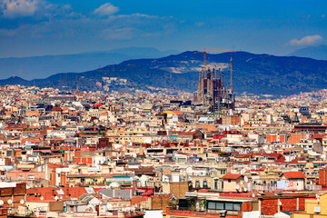 Panoramic view of the city of Barcelona, Spain