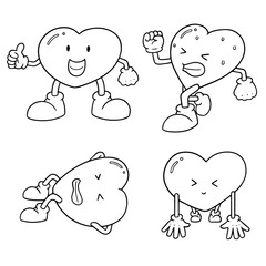 vector set of heart