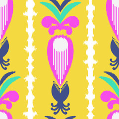 Ikat Seamless Pattern Design for Fabric