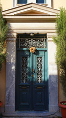 Fototapeta na wymiar Photo from iconic neoclassic houses in Plaka district, Athens historic center, Attica, Greece