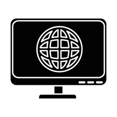 computer display with planet