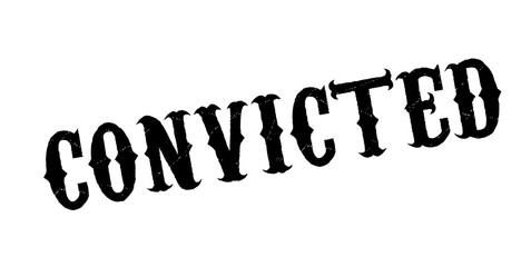 Convicted rubber stamp. Grunge design with dust scratches. Effects can be easily removed for a clean, crisp look. Color is easily changed.