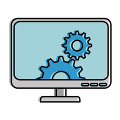 computer display with gears